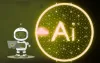 A circle with AI in it and a little robot with a laptop
